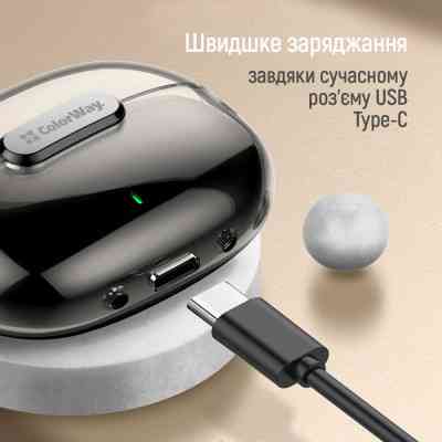 Наушники ColorWay Slim TWS-2 Earbuds Black (CW-TWS2BK) Винница
