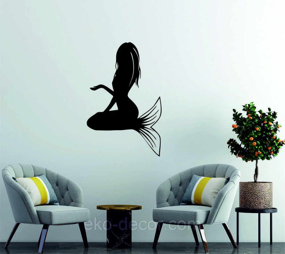 Декоративное настенное 3D Панно «Русалочка» Декор на стену с объемом 110*77 см, Черный Киев - изображение 7