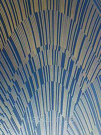 Шпалери вінілові на флізелін Marburg 82219 Giulia геометрія абстракція смужки півколо золотом на темно синьому Київ