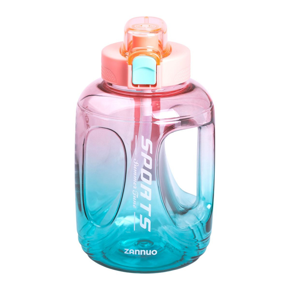 Yiwu Пляшка для води спортивна 1.6 л пластикова з трубочкою з ремінцем 22 см Рожева HP-14-35P Киев - изображение 1