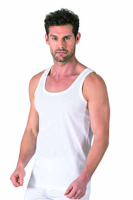 Чоловіча майка — Біла 100% бавовна Ozkan 11407-1 XXL Київ - фото 1