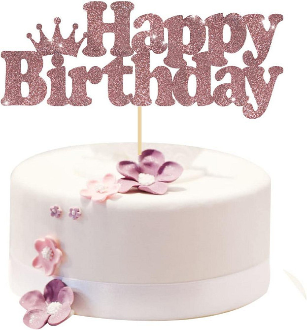 Набор SZHUIHER на 7 лет для девочки — тиара, пояс Birthday Girl, заколка и топпер, розовое золото Киев - изображение 11