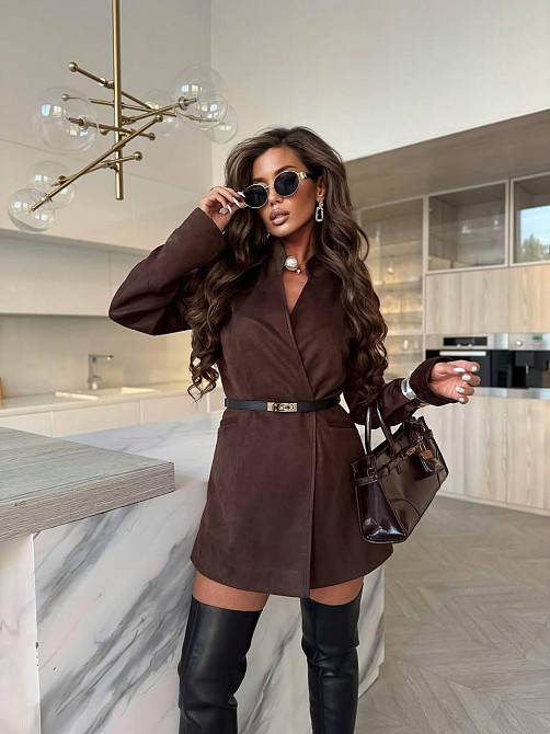 Женский стильный романтичный костюм: шорты + жакет замш на дайвинге Одесса - изображение 1