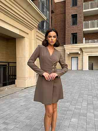 Женское стильное романтическое платье-пиджак из костюмки Мокко, 42/44 Одесса