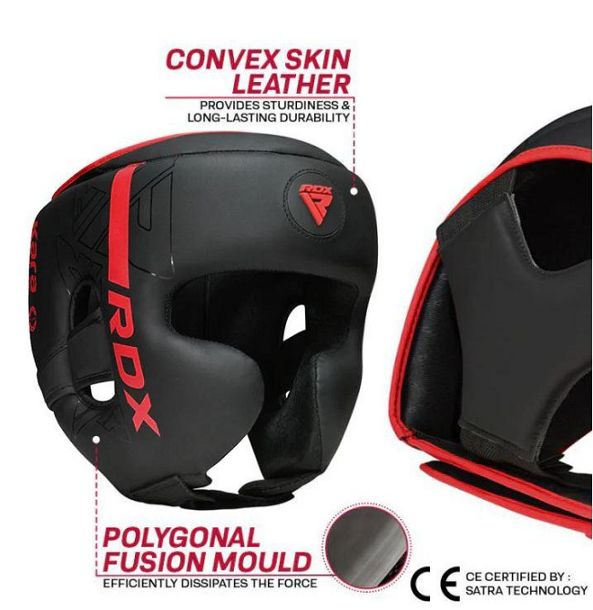 Боксерский шлем RDX F6 Matte Black XL Киев - изображение 6