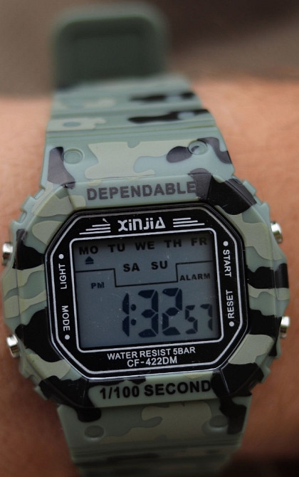 Мужские тактические часы Xinjia камуфляжные Цифровые Секундомер/таймер. Киев - изображение 4