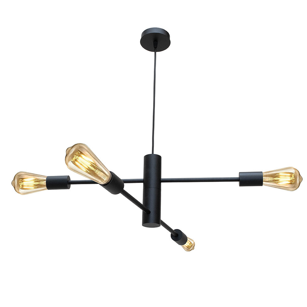 Люстра подвесная MSK Electric Asket на четыре плафона Е27 NL 6120-4 BK черная Одесса - изображение 2