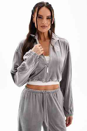 Стильний жіночий велюровий костюм-двійка Сірий, 48/52 Одеса