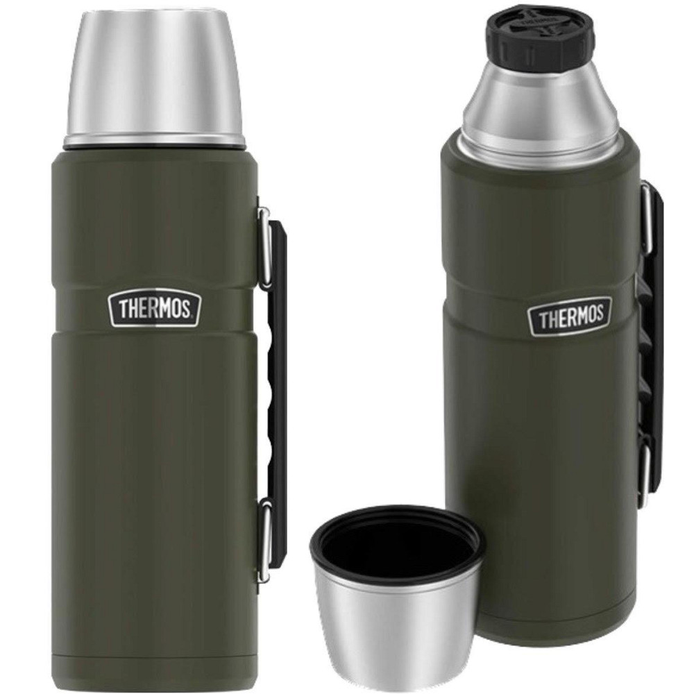 Універсальний Термос 1.2 літра з ручкою для напоїв Thermos "Stainless King" Olive (170028) Нержавіюча сталь Нововолинськ - фото 1