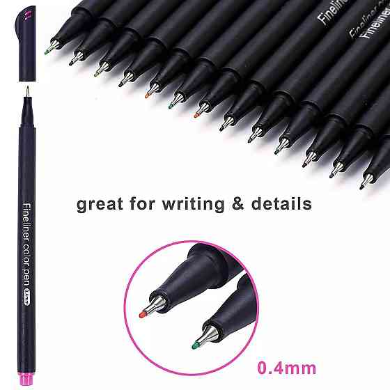 Набір різнокольорових лінерів Fineliner Color 48 кольорів, професійний набір лінерів для скетчів та малювання Кам'янець-Подільський