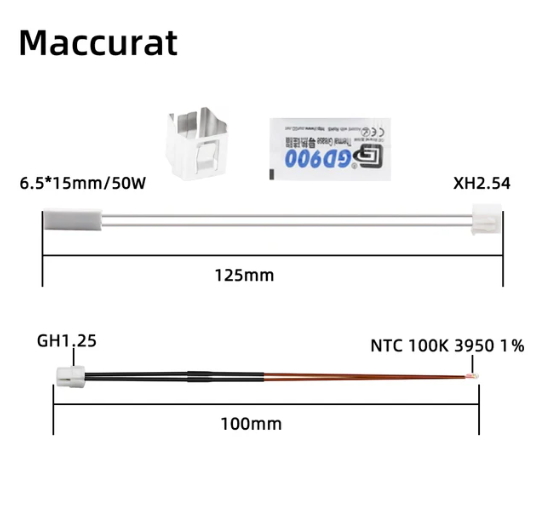 Нагреватель и термистор Maccurat для 3d принтера Bambu Lab X1/X1-Carbon Киев - изображение 2