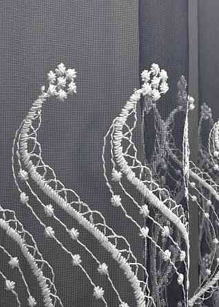 Тюль фатин "Омбре" з вишивкою та люрексом колір синій з білим 1762т Київ