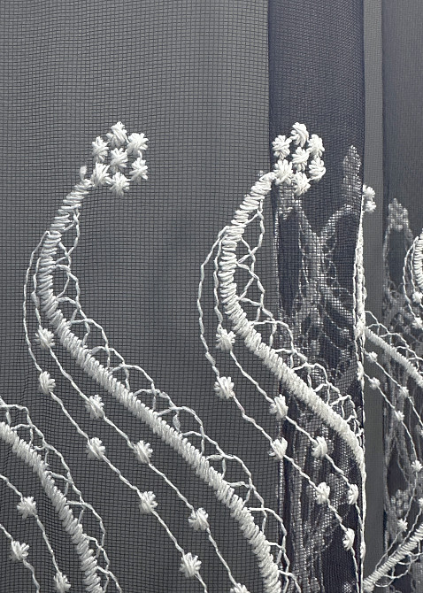 Тюль фатин "Омбре" з вишивкою та люрексом колір синій з білим 1762т Київ - фото 5