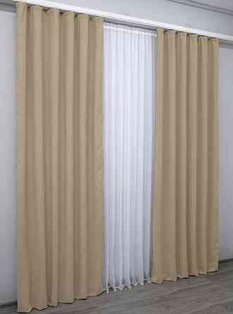 Комплект готових штор VR-Textil Мікровелюр SPARTA № 1032ш Темний беж150х285 см 2 шт (30-822) Київ