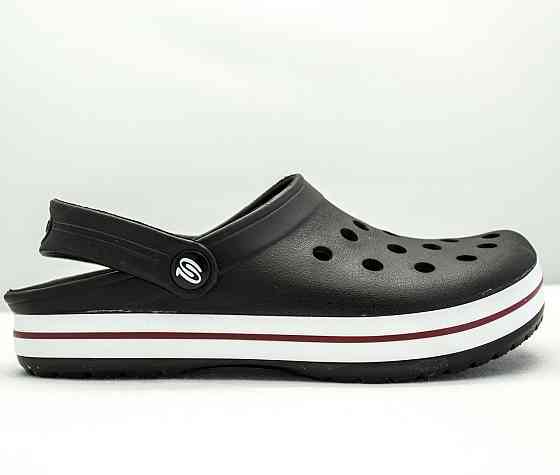 Крокси чоловічі сабо з великими дірками та підвищеною легкістю "Like Crocs" чорні Одеса