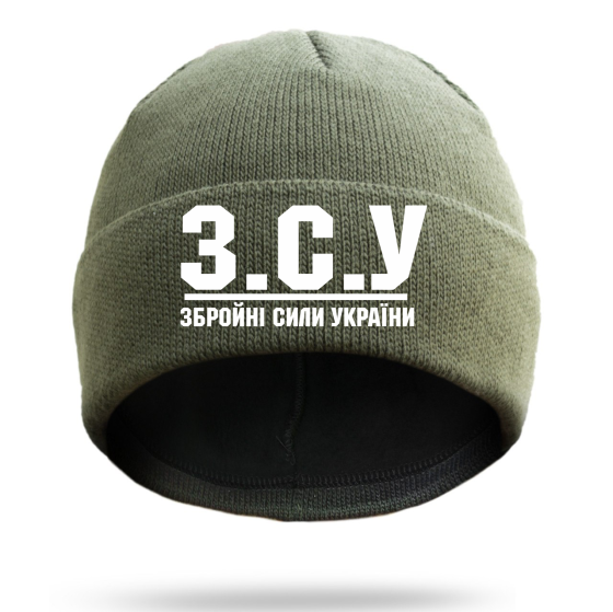 Шапка утеплена олива ЗСУ | Збройні Сили України Темно Зеленый, Білий Черновцы