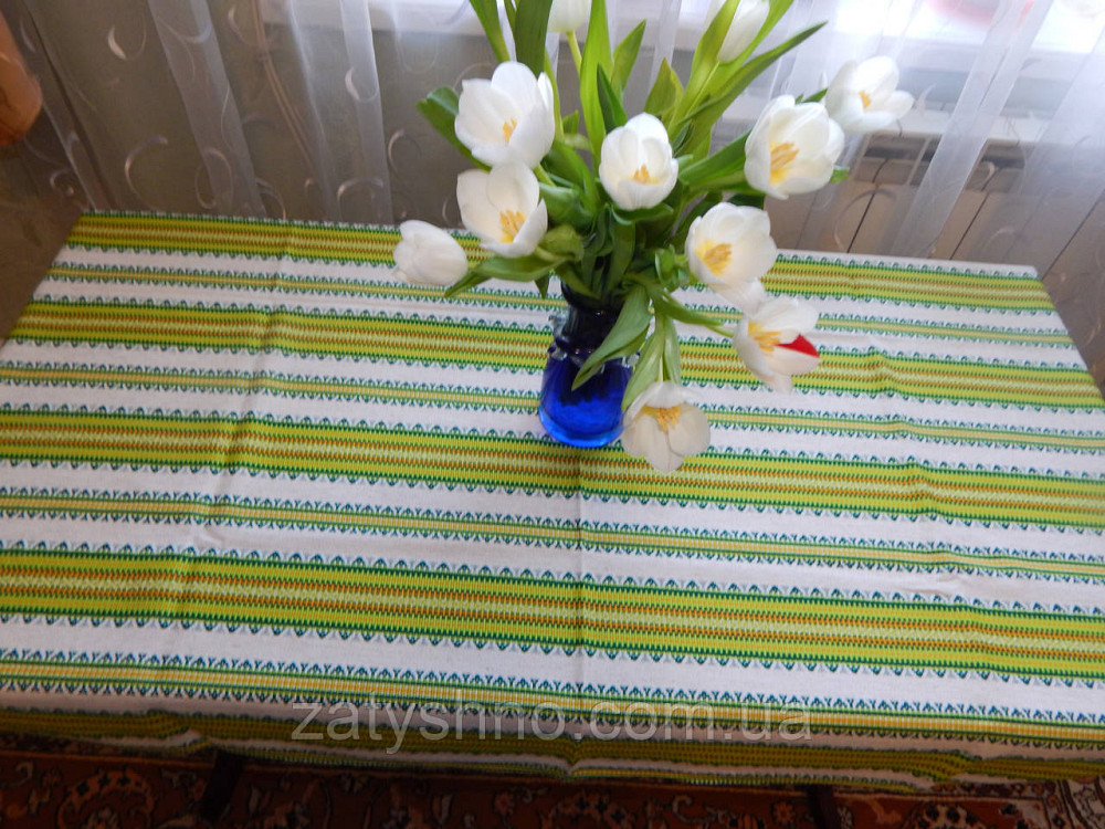 Салатовая скатерть вышитая Киев - изображение 4