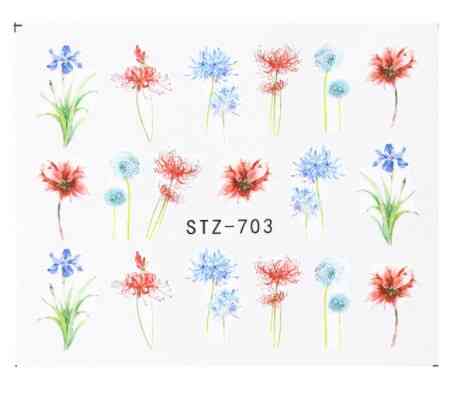 Стикеры на ногти цветы - размер стикера 6*5см, инструкция по применению есть в описании товара Киев