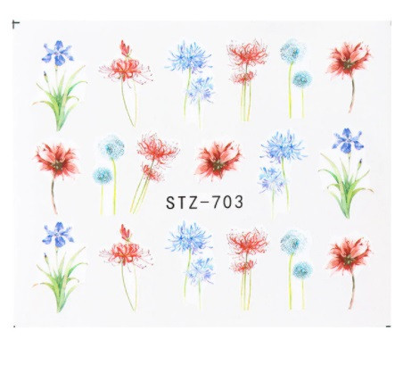 Стикеры на ногти цветы - размер стикера 6*5см, инструкция по применению есть в описании товара Киев - изображение 1