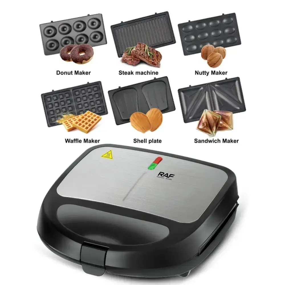 Многофункциональная сэндвичница 6-в-1 Domotec/RAF R-541 850 Вт с насадками для сэндвичей, гриля и вафель Одесса - изображение 10