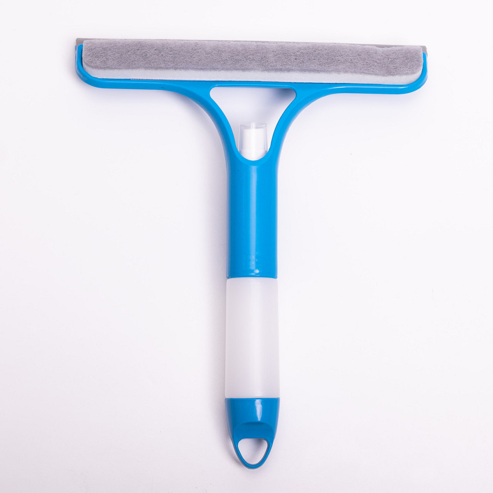 Швабра-щітка з пульверизатором і скребком для миття вікон, дзеркал та гладких поверхонь Блакитна HP-35015-26BL Київ - фото 3