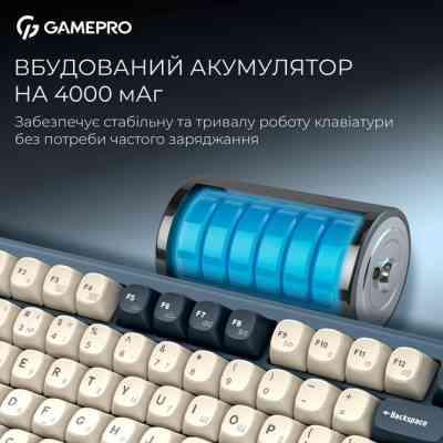 Клавиатура GamePro Asgard Yord Wireless/Bluetooth/USB UA Blue (MK266BL) Винница