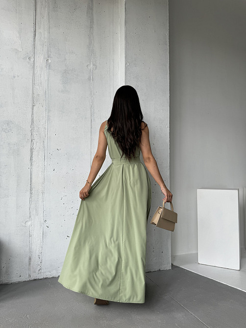 Женский летний сарафан макси Charlotte батал 50-52, Оливковый Киев - изображение 2