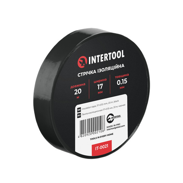 Стрічка ізоляційна 0.15мм*17мм*20м чорна INTERTOOL IT-0021 Киев - изображение 4