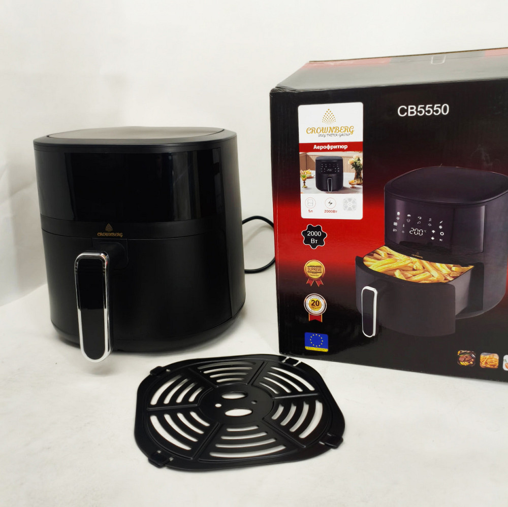 Аэрогриль с функцией жарки без масла Crownberg CB-5550 2000Вт 5л, Аэрогриль-фритюрница сенсорная JU-42 Львов - изображение 5
