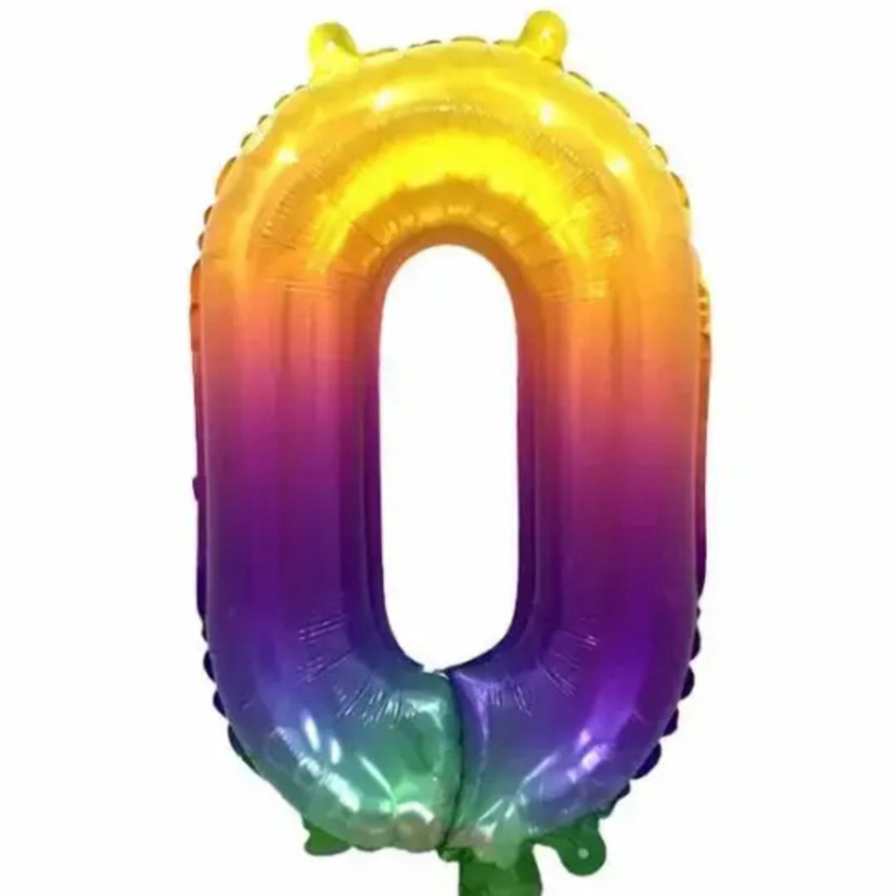 Цифра фольгірована 0 омбре 32" 81 см Київ - фото 1