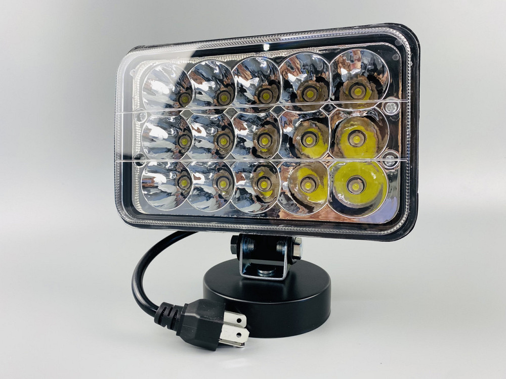 Фара LED прямокутна 45W, 15 ламп, дальній і ближній промінь 10/30V 6000K товщина: 80 мм Мукачево - фото 9