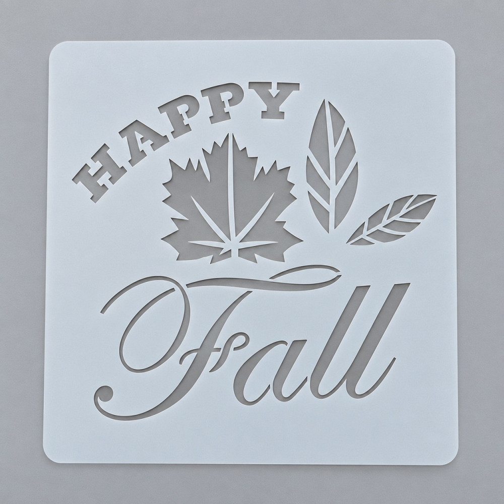 Трафарет для торта Happy Fall з осінньою композицією з листя для декору випічки та десертів Київ - фото 1