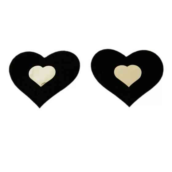 Украшния на груди Серця 8 на 7 см чорний Київ