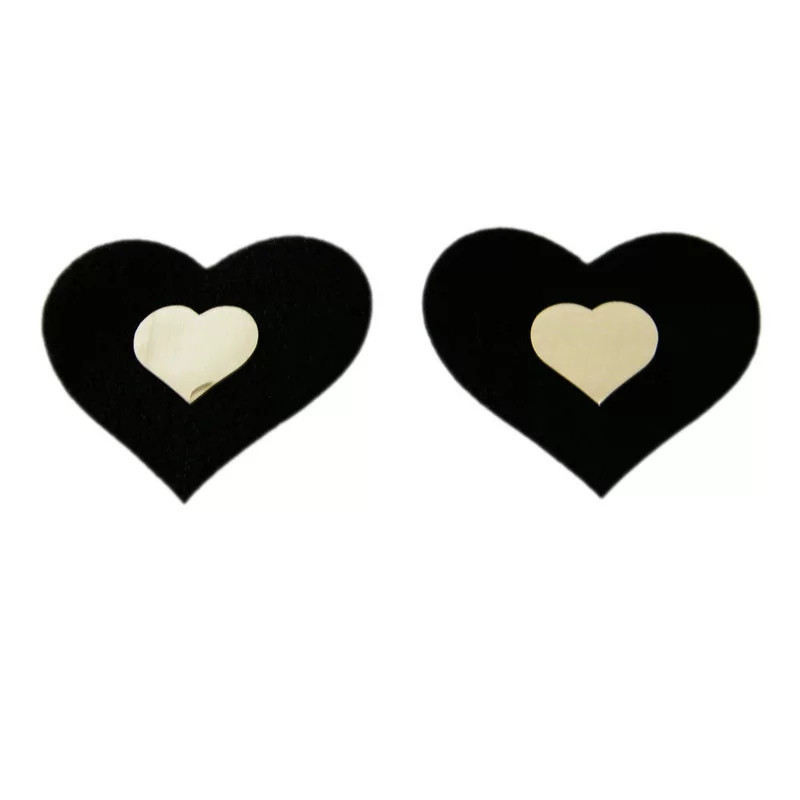 Украшния на груди Серця 8 на 7 см чорний Київ - фото 1