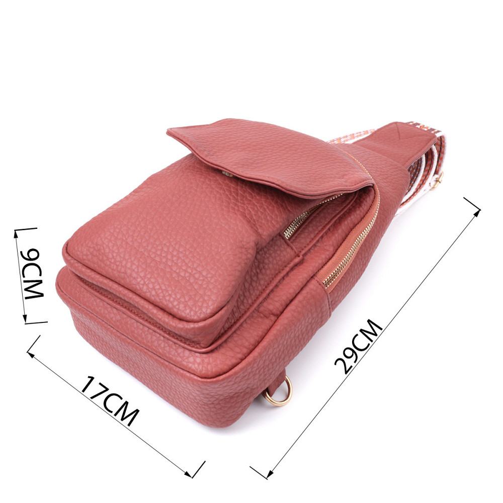 Стильна жіноча сумка з однією лямкою через плече з великозернистої екошкіри Vintage 22762 Бордовий Київ - фото 3