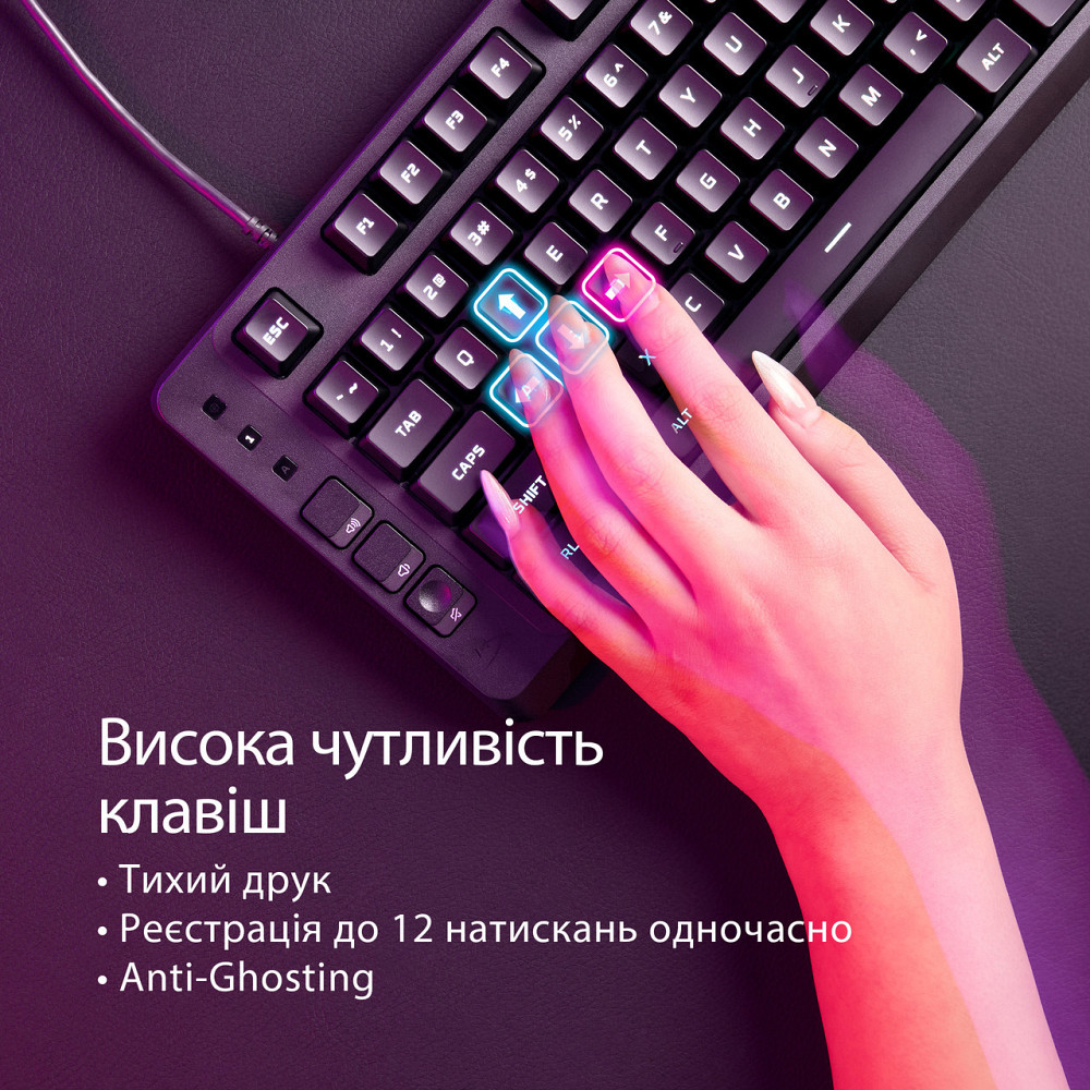 Клавіатура HyperX Eve 1800 USB Black (B7JE0AA) ( 28456 ) Харьков - изображение 2
