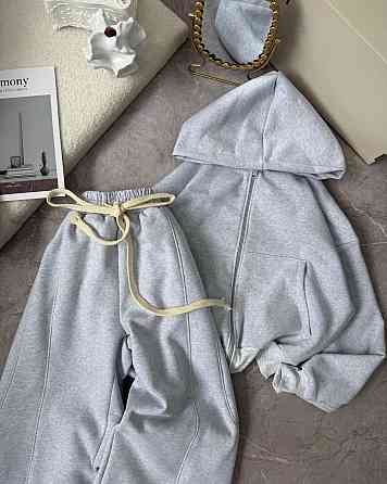 Жіночий утеплений оверсайз костюм двійка трьохнитка на флісі + рібана Одеса