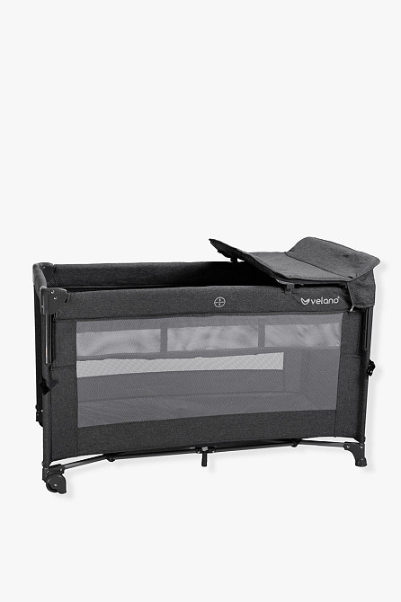 Ліжко-манеж дитяче з другим ярусом та пеленатором VELANO Tino, dark grey Київ - фото 3