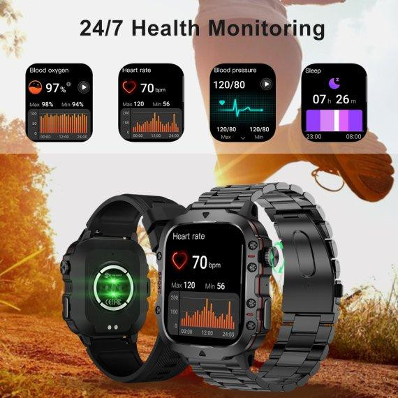 Розумний смарт годинник Smart Expert Nano Steel + 2 ремінця (Чорний) Вінниця - фото 7