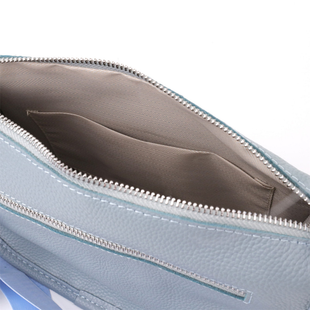 Цікава напівкругла сумка для жінок з натуральної шкіри Vintage 22908 Сіро-блакитний Київ - фото 8