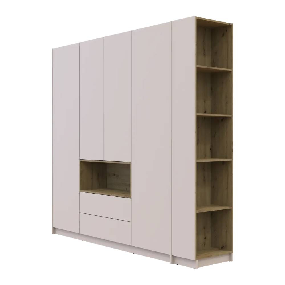 Шафа для одягу з нішою та етажеркою Doros Дейл Кашемір/Дуб Артизан 4 ДСП 234х52х220 DRS-011728 (44900340) Львів - фото 4