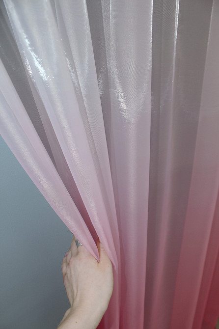 Тюль VR-Textil 1397т Омбре Органза Білий із рожевим 400х250 см (42-1266) Київ - фото 4