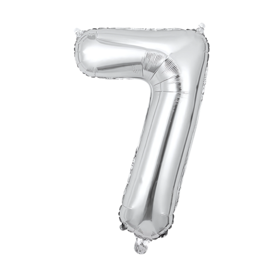 Воздушный шар в виде цифры 7 серебро,32 дюйма, фольгированый, для праздников для дня рождения, юбилеев, Каменец-Подольский