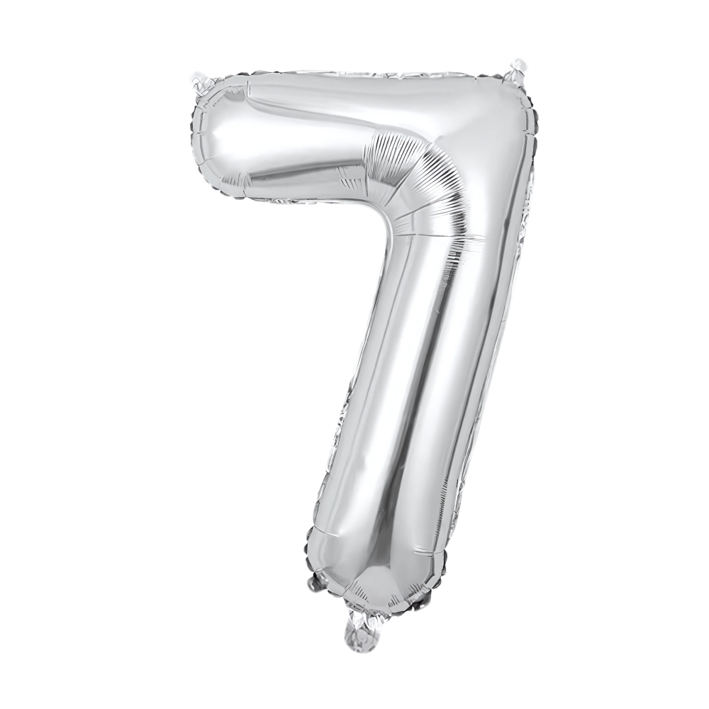 Повітряна куля у вигляді цифри 7 срібло,32 дюйма, фольгована, для свят для дня народження, ювілеїв, річниць Кам'янець-Подільський - фото 2