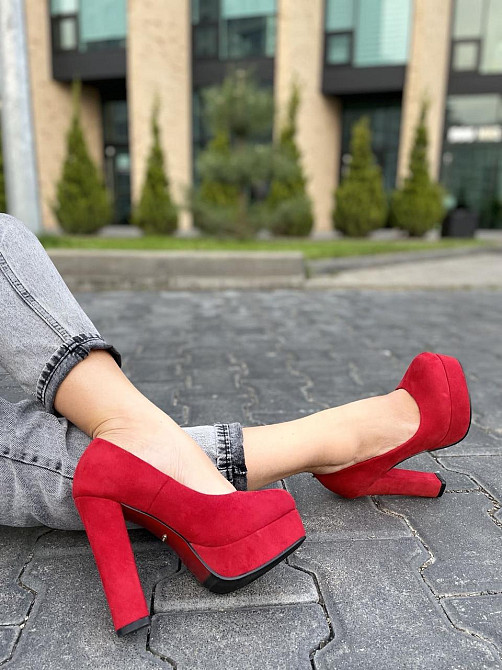 Туфлі жіночі STILLETA червоні еко-замша каблук 12см (A115-9321-21) Коломия - фото 6
