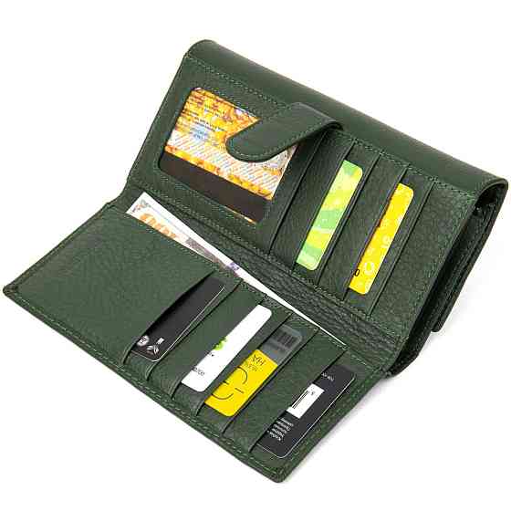 Оригінальний жіночий гаманець ST Leather 19389 Зелений Київ