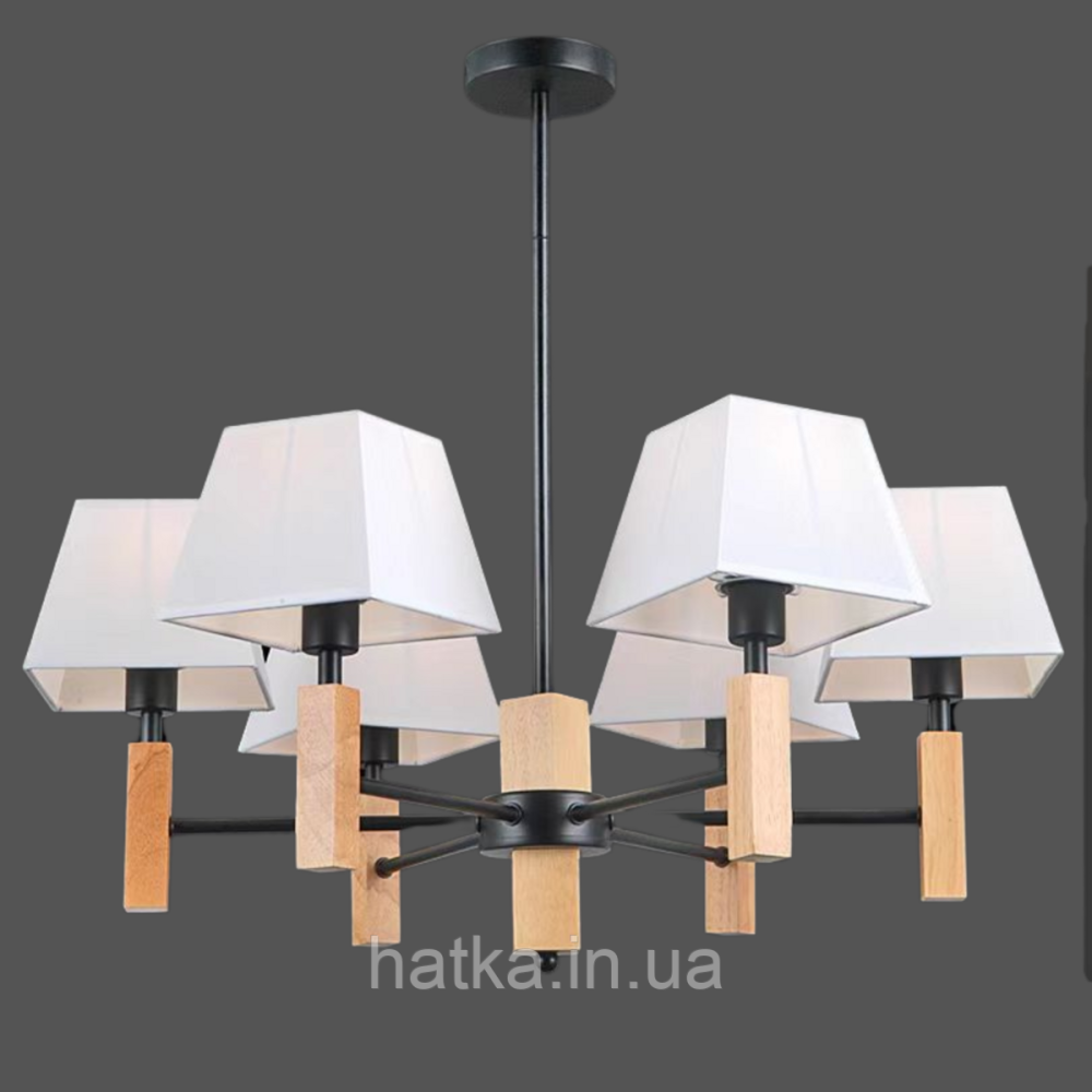 Люстра класична для вітальні VALESO V15-6 чорна Київ - фото 1
