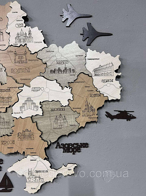 Багатошарова карта України 100х70 "Тополя" Вижниця - фото 4