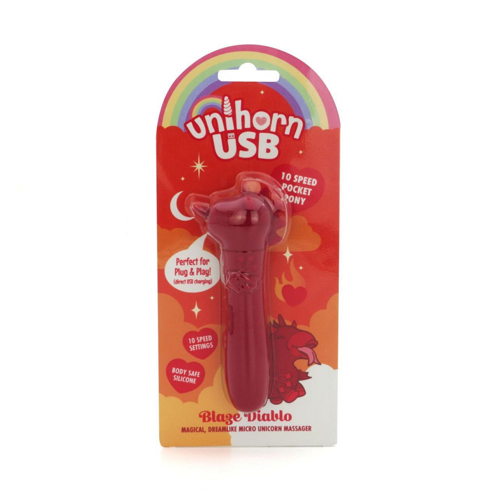 Вібратор-єдиноріжка Unihorn USB Bullet – Blaze Diablo віброкуля, USB-зарядка, 10 режимів Sex Aura Київ - фото 6