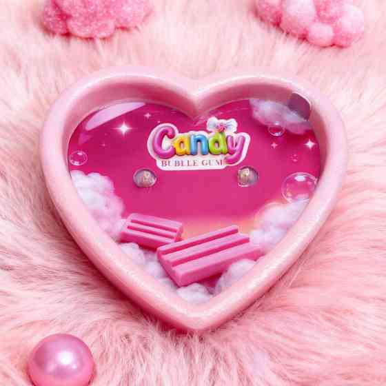 Масажна свічка з ароматом жуйки Candy Bubble Gum у формі серця, 70 мл Sex Aura Київ